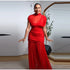 Elegant Mesh Patchwork Pleated Long Skirt Dress for Women Slim Evening Party Maxi Dress